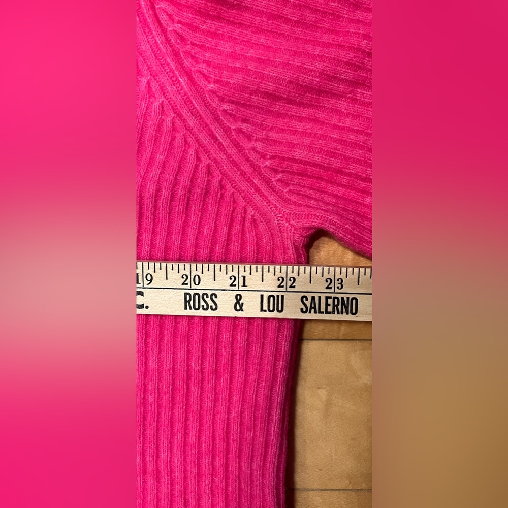 Athleta Merino Extra Fine Wool Blend Ribbed Sweater w. Boat neck - Pink - XL - Picture 12 of 16
